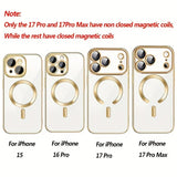 Electroplated Soft TPU Clear Magnetic Phone Case For  iPhone