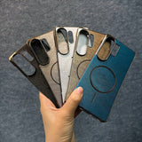 Gold-textured Magnetic Frameless Phone Case For Samsung