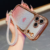 Electroplated Star Diamond Wave Bracelet Phone Case For iPhone