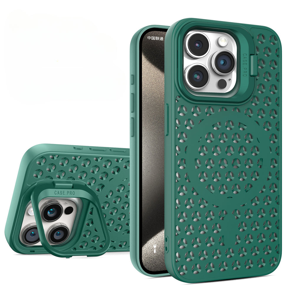 Cooling Grid Solid Color Anti-fall Case For iPhone