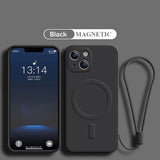 Custodia di ricarica wireless magnetica Magsafe in silicone per iPhone 