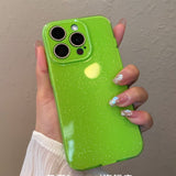 Fine Glitter Fluorescent Powder Phone Case For iPhone