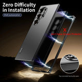 magnetic aluminum alloy frame sturdy and shockproof plastic back cover protective case for Samsung