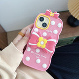 Polka Dot Bow Soft Silicone Phone Case For iPhone