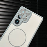 Color-blocked Frosted Magnetic Phone Case For Samsung