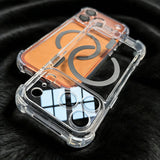 Acrylic Transparency Shockproof Plating Magnetic Case For iPhone