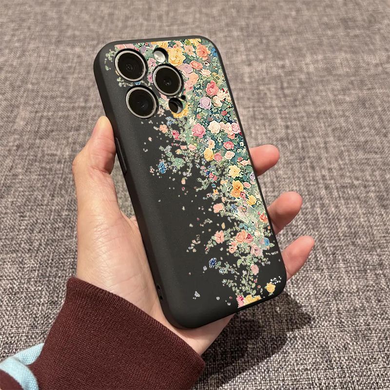 Flower Lens Flat Phone Case For iPhone