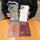 Card Holder Transparent Case For iPhone