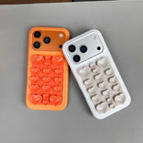Color-blocked Suction Cup Liquid Silicone Phone Case For iPhone