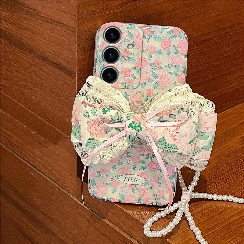 Rose Bow Stand Phone Case For Samsung