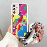 Colorful Flower Lanyard Case For Samsung