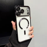 Electroplated Transparent Magnetic Phone Case For iPhone
