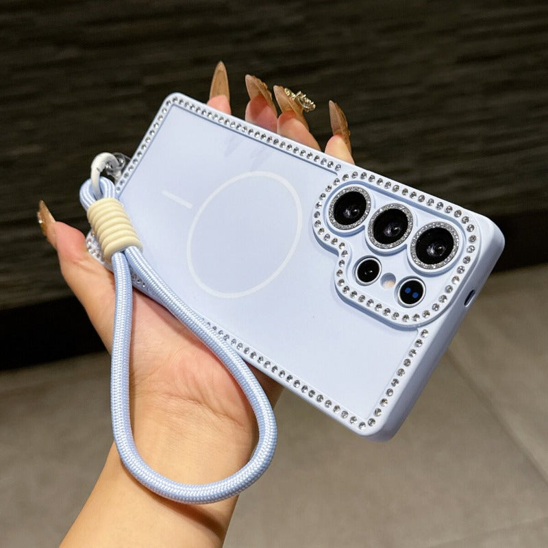 Minimalist Rhinestone Phone Case For Samsung