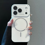 Frosted Large Window Magnetic Phone Case For iPhone