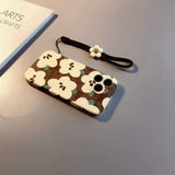 Cartoon Flower Frosted Phone Case For iPhone