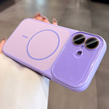 Frosted Magnetic Phone Case with Lens Protector For iPhone