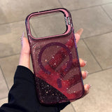 Glitter Transparent Magnetic Phone Case For iPhone