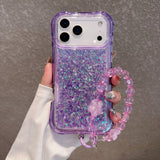 3-in-1 Glitter Epoxy Resin Bracelet Phone Case For iPhone