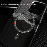 3D Relief Carbon Fiber Texture Magnetic Case For iPhone