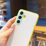 Solid Color Contrast Lanyard Phone Case For Samsung