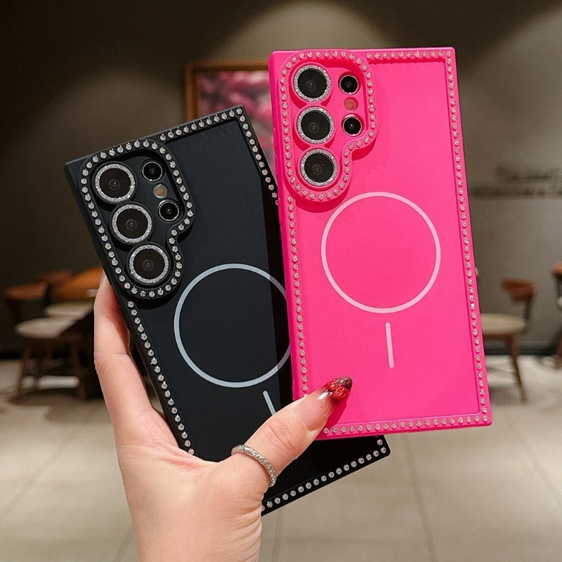 Minimalist Rhinestone Phone Case For Samsung