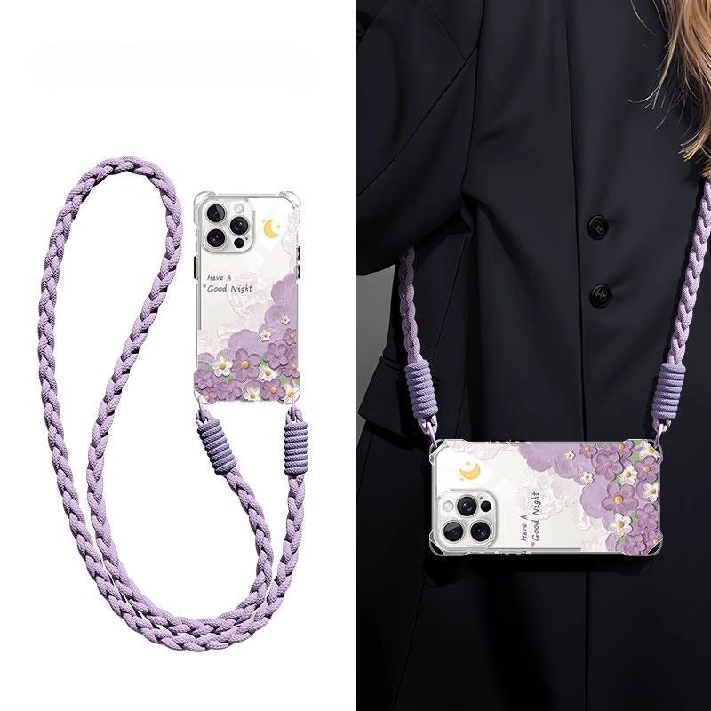 Flower Crossbody Soft Phone Case For iPhone