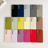 Solid Color Liquid Silicone Soft Phone Case For Samsung