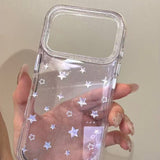 Glittery Transparent Star Phone Case For iPhone