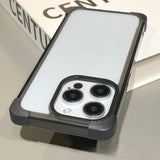 Straight Edge Airbag Transparent Phone Case For iPhone