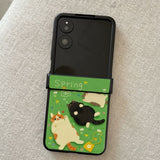 Grass Cat Phone Case For Samsung Z Flip 7/7 FE/6/5/4/3
