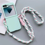 Crossbody Lanyard Matte Phone Case For Samsung Z Flip 7 6 5 4 3