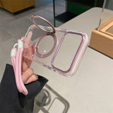 Magnetic Stand Transparent Phone Case For iPhone