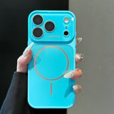 Frosted Large Window Magnetic Phone Case For iPhone