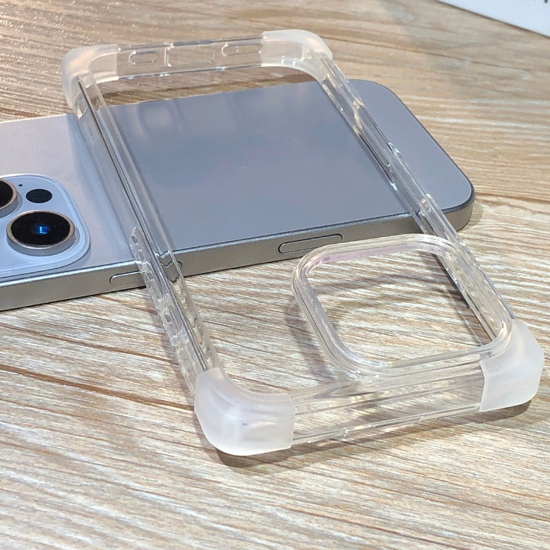 Straight Edge Airbag Transparent Phone Case For iPhone