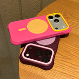 Color-blocking Wavy Magnetic Shockproof Phone Case For iPhone