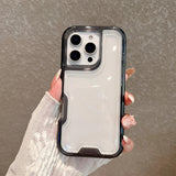 3 in 1 Transparent Heavy Duty Armor Phone Case For iPhone