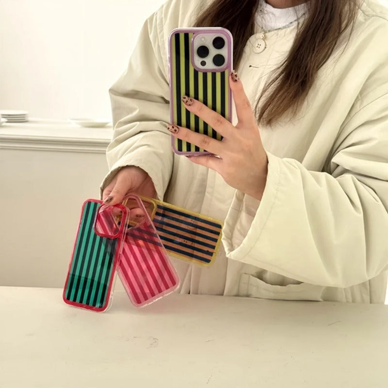 Simplicity Colour Vertical Stripes Cover Case For iPhone