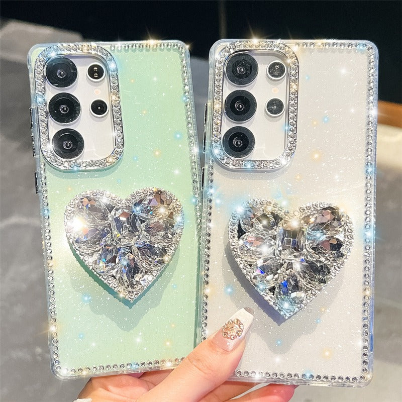 Glitter Heart Phone Case For Samsung