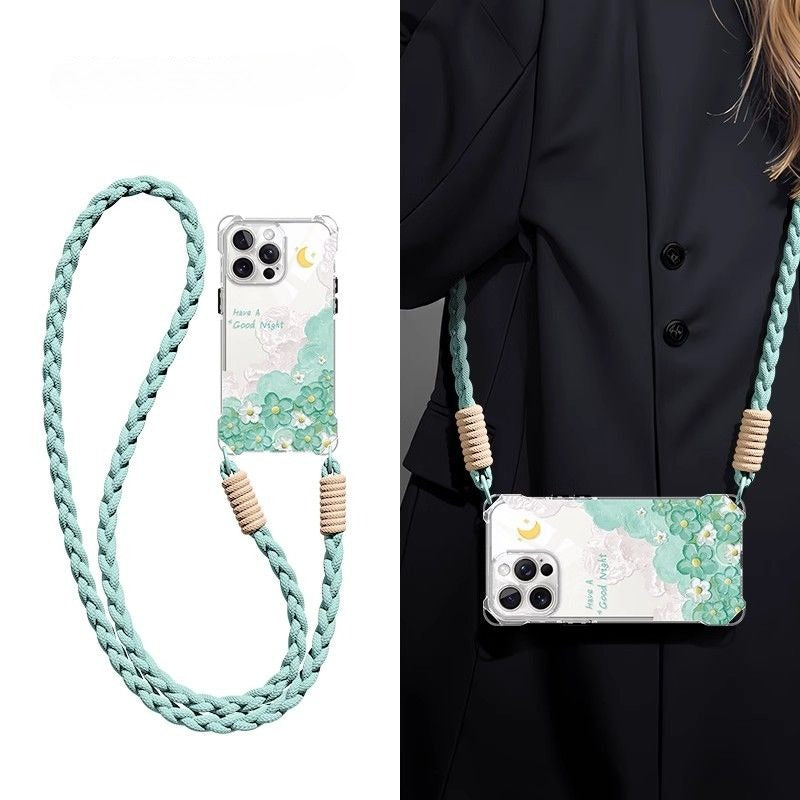 Flower Crossbody Soft Phone Case For iPhone