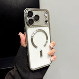 Electroplated Transparent Magnetic Phone Case For iPhone