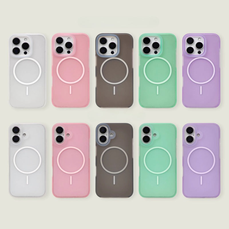 Jelly Color Magnetic Liquid Silicone Phone Case For iPhone