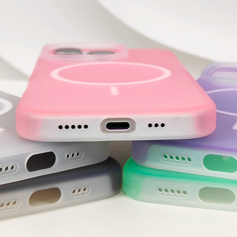 Jelly Color Magnetic Liquid Silicone Phone Case For iPhone