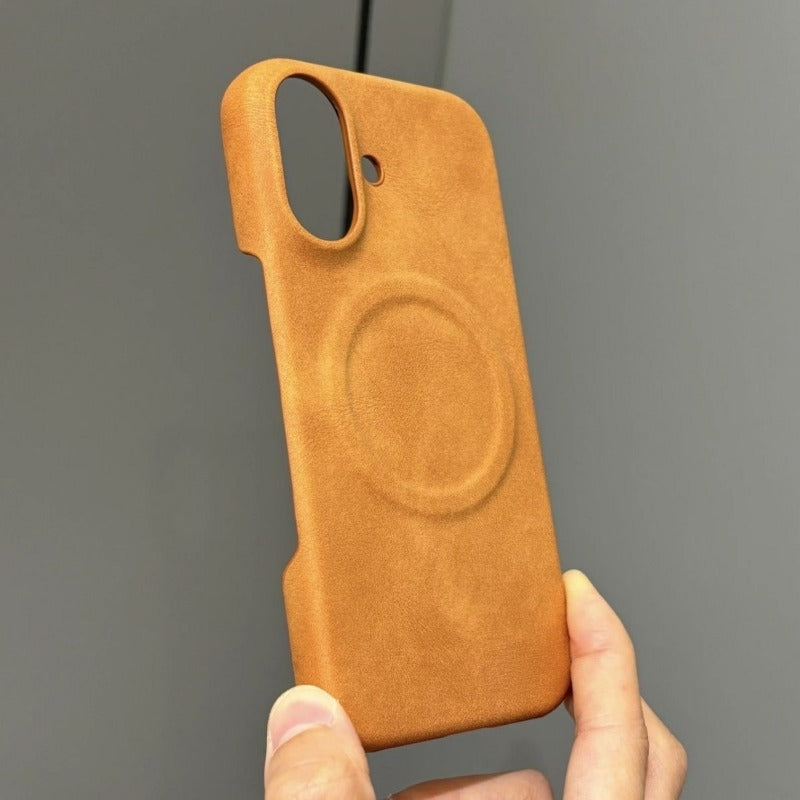 Magnetic Lamb Leather Borderless Phone Case For iPhone