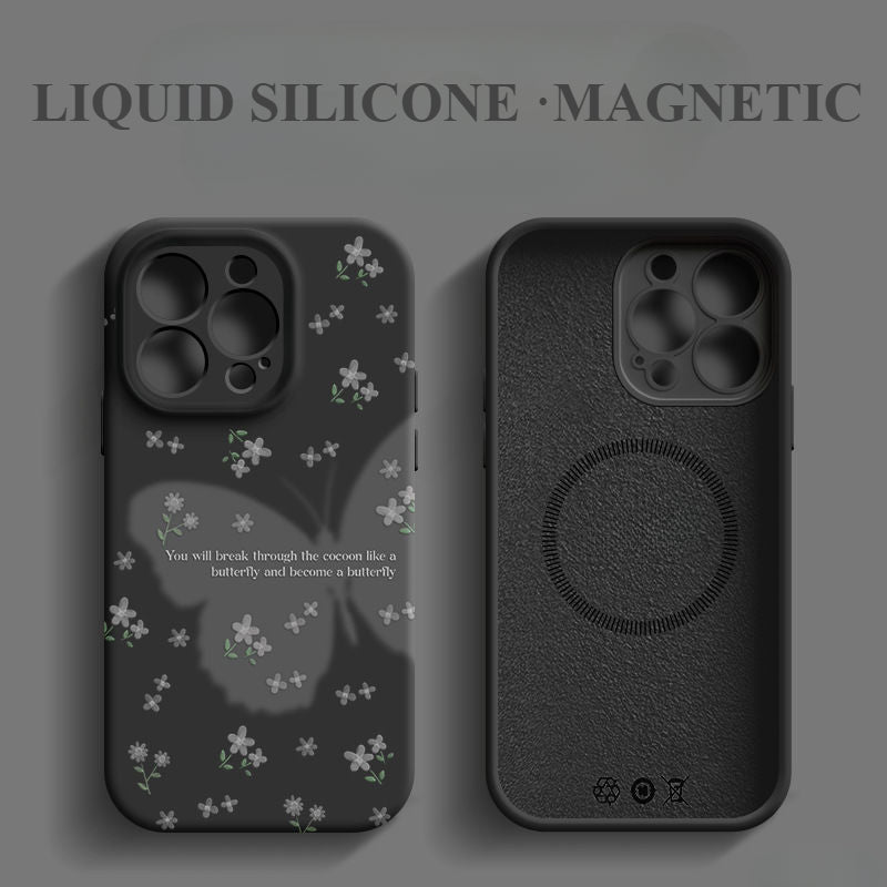 Butterfly Silicone Magnetic Phone Case For iPhone