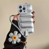 Lanyard Fashion Down Jacket  Strap Soft TPU Phone Case for iPhone