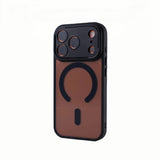Metal Lens Frame Frosted Magnetic Phone Case For iPhone