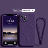 Custodia di ricarica wireless magnetica Magsafe in silicone per iPhone 