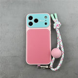 Color-blocked Phone Case with Lanyard For iPhone