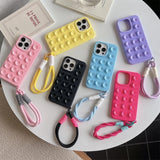 Fashion Cute Candy Liquid Silicone Suction Cup With Wrist Strap Case For iPhone