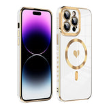 Fashion Love Clear Magnetic Plating Phone Case For iPhone